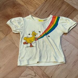 Vintage Sesame Street Toddler Big Bird Rainbow Tee